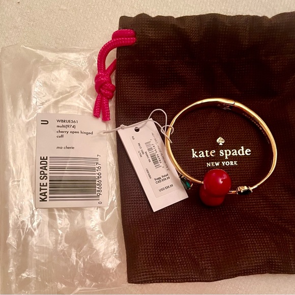 kate spade ♠️ “Ma Cherie” Jeweled Hinged Cuff Bracelet - NWT - Picture 2 of 5